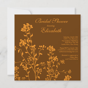 Invitación a la ducha de novia floral de otoño