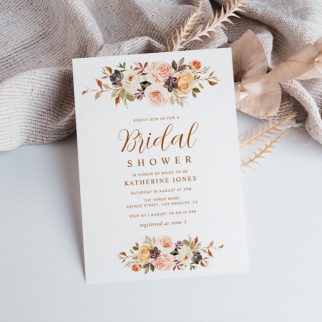 invitación a la ducha de novia floral de otoño mod (Subido por el creador)