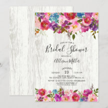 Invitación a la ducha de novia floral de primavera