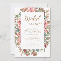 Invitación a la ducha de novia floral de Rubor