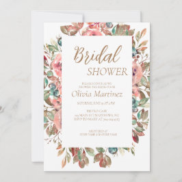 Invitación a la ducha de novia floral de Rubor