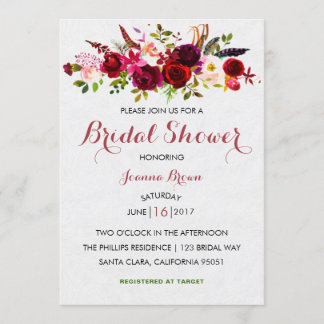Invitación a la ducha de novia floral de Rubor en