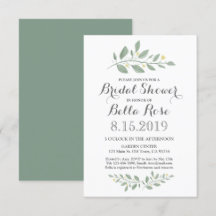 Invitación a la ducha de novia floral de vegetació