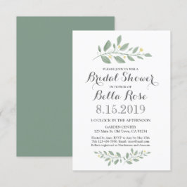 Invitación a la ducha de novia floral de vegetació