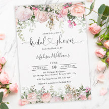 Invitación a la ducha de novia floral de verano Ro