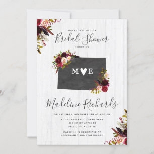 Invitación a la ducha de novia floral del estado d