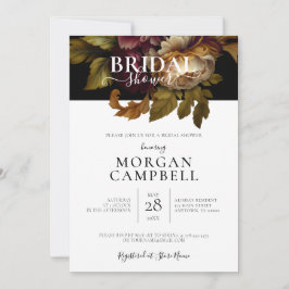 Invitación a la ducha de novia floral del viejo mu