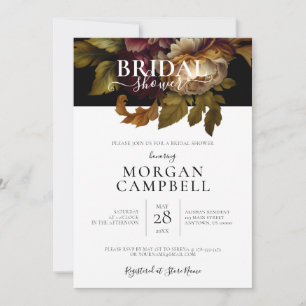 Invitación a la ducha de novia floral del viejo mu