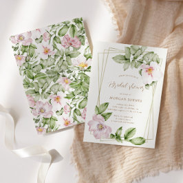 Invitación a la ducha de novia floral en el jardín