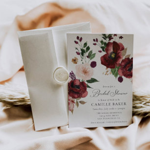 Invitación a la ducha de novia floral floral de Bo