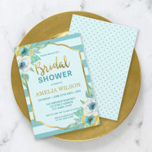 Invitación a la ducha de novia floral floral Mint 
