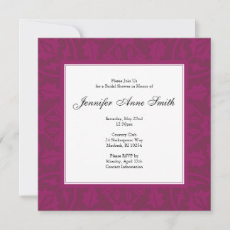 Invitación a la ducha de novia floral - Magenta