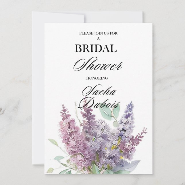 Invitación a la ducha de novia floral moderna (Anverso)