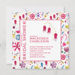 Invitación a la ducha de novia floral moderna
