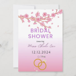 Invitación a la ducha de novia floral moderna