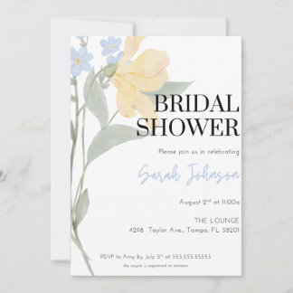 Invitación a la ducha de novia floral moderna