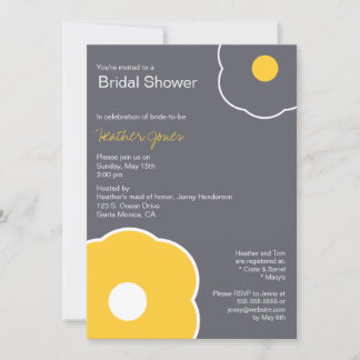 Invitación a la ducha de novia floral moderna amar