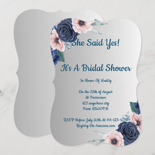 Invitación a la ducha de novia floral, moderna, bo