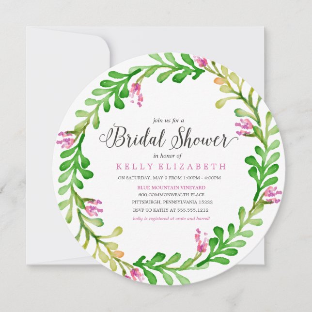 Invitación a la ducha de novia FLORAL MODERNA WREA (Anverso)