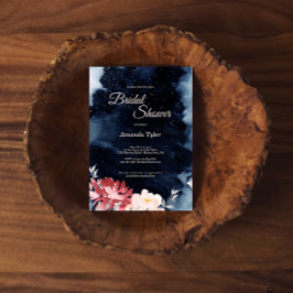 Invitación a la ducha de novia floral nocturna est