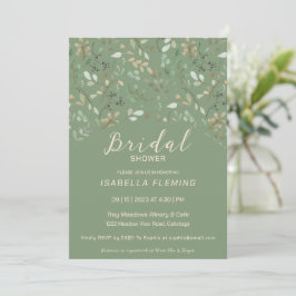 Invitación a la ducha de novia floral pintada