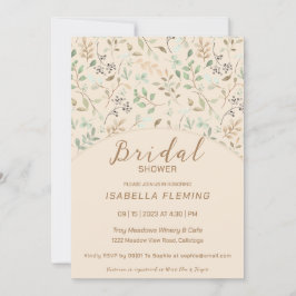 Invitación a la ducha de novia floral pintada