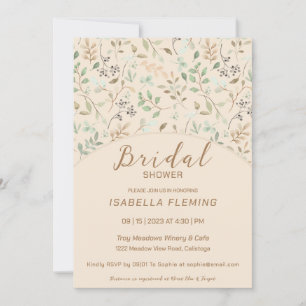 Invitación a la ducha de novia floral pintada