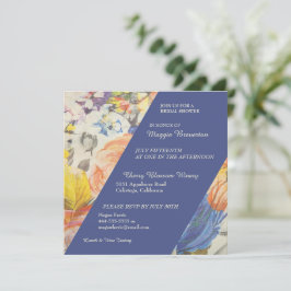 Invitación a la ducha de novia floral pintada con 