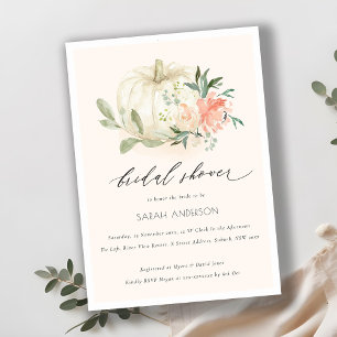 Invitación a la ducha de novia floral Rubor de cal
