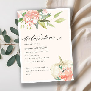 Invitación a la ducha de novia floral Rubor de cal