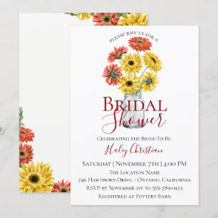 Invitación a la ducha de novia floral rústica