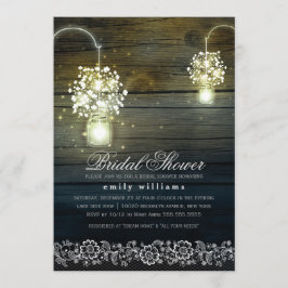 Invitación a la ducha de novia floral rústica de M