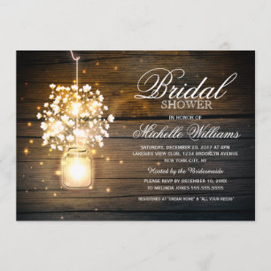 Invitación a la ducha de novia floral rústica de M