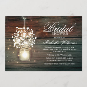 Invitación a la ducha de novia floral rústica de M