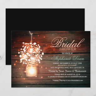 Invitación a la ducha de novia floral rústica de M