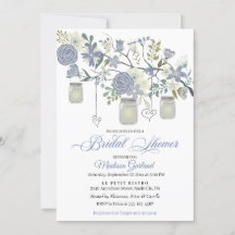 Invitación a la ducha de novia floral rústica Maso