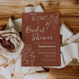 Invitación a la ducha de novia Floral Terracotta B