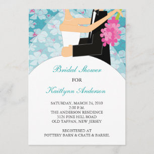 Invitación a la ducha de novia floral tropical
