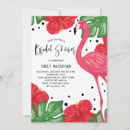 Invitación a la ducha de novia floral tropical Fla