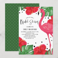 Invitación a la ducha de novia floral tropical Fla