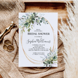 Invitación a la ducha de novia floral verde