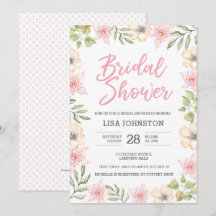 Invitación a la ducha de novia | Flores blancas y 