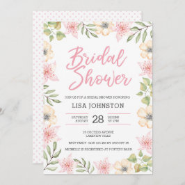 Invitación a la ducha de novia | Flores blancas y