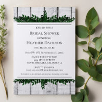 Invitación a la ducha de novia follaje ruso blanco
