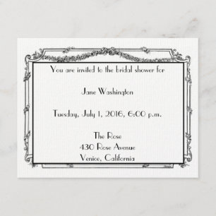 Invitación a la ducha de novia francesa antigua