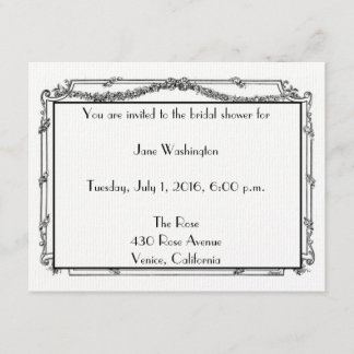 Invitación a la ducha de novia francesa antigua