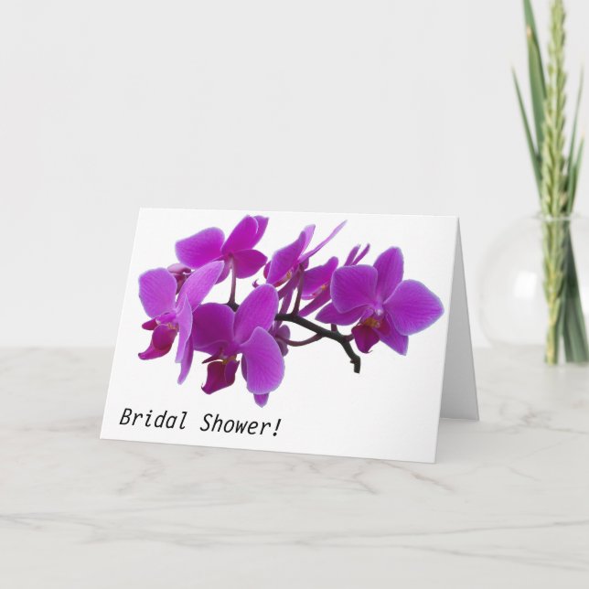 Invitación a la ducha de novia Fuchsia Orchids (Anverso)