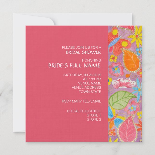 Invitación a la ducha de novia Ganesh (Anverso)