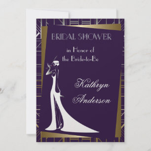 Invitación a la ducha de novia Gatsby Deco Classic