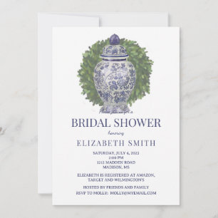 Invitación a la ducha de novia Ginger Jar y Boxwoo